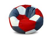 Fotele i pufy dla dzieci - Pufa piłka XL worek biało-szaro-czerwona - miniaturka - grafika 1