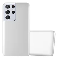 Etui i futerały do telefonów - Pokrowiec Do Samsung Galaxy S21 ULTRA w METALLIC SREBRNY Etui TPU Silikon Obudowa Ochronny Case Cover Cadorabo - miniaturka - grafika 1
