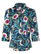 Koszule damskie - Franco Callegari - Bluzka damska  łatwa w prasowaniu, niebieski|wielokolorowy - miniaturka - grafika 1