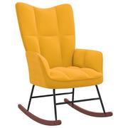Fotele - vidaXL Fotel bujany musztardowy tapicerowany aksamitem 328146 - miniaturka - grafika 1