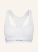 Biustonosze - Calvin Klein Biustonosz Bustier Cotton Modal Stretch Rib weiss - miniaturka - grafika 1