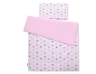 Pościel dla dzieci - Pościel dla niemowląt 2-częściowa bawełniana -gwiazdy szaro-różowe/różowy - miniaturka - grafika 1