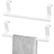 Wieszaki łazienkowe - Wieszak na ręczniki na drzwi, nie wymagający wiercenia, do kuchni, łazienek i garderoby, 23 cm, 2 sztuki (biały) - miniaturka - grafika 1