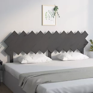 Lumarko Wezgłowie łóżka, szare, 196x3x80,5 cm, lite drewno sosnowe - Inne meble do sypialni - miniaturka - grafika 1
