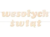 Ozdoby bożonarodzeniowe - Girlanda drewniana napis Wesołych Świąt - 10 m - miniaturka - grafika 1