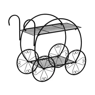 KWIETNIK METALOWY STOJAK CZARNY LOFT WÓZEK - Pozostałe ozdoby ogrodowe - miniaturka - grafika 1