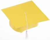 Dodatki do strojów karnawałowych - Biret, gładki żółty 1 szt. - miniaturka - grafika 1