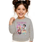 Bluzy dla dziewczynek - BLUZA DZIECIĘCA K-POPOWE ŁOWCZYNIE DEMONÓW HUNTRIX 110-116 BAWEŁNIANA - miniaturka - grafika 1