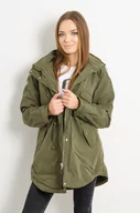 Kurtki damskie - ZIELONA PARKA WIĄZANA W PASIE - Olika - miniaturka - grafika 1