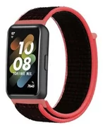 Akcesoria do smartwatchy - opaska pasek bransoleta NYLON Huawei Band 7 czerwona - miniaturka - grafika 1