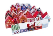 Kalendarze - Domki Do Kalendarza Adwentowego 25 Szt Wioska Świąteczna N01 - miniaturka - grafika 1