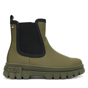 Botki Tommy Hilfiger T3X5-34130-1355414 Khaki - Botki damskie - miniaturka - grafika 1