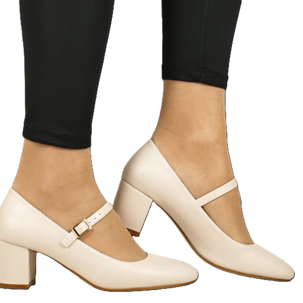 DAMSKIE CZÓŁENKA NA SŁUPKU Z PASKIEM SERGIO LEONE PB176 CIELISTE BEŻOWE