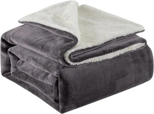 Lifewit Sherpa Koc Polarowy Narzuta, Szary, 127x152 cm, Miękki i Ciepły - Koce - miniaturka - grafika 1