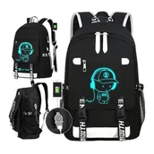 Plecaki szkolne i tornistry - Plecak sportowy szkolny uniwersalny z grafiką świecącą w ciemności USB PL157 - miniaturka - grafika 1