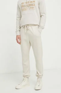 G-Star Raw spodnie dresowe kolor beżowy gładkie - Spodnie męskie - miniaturka - grafika 1
