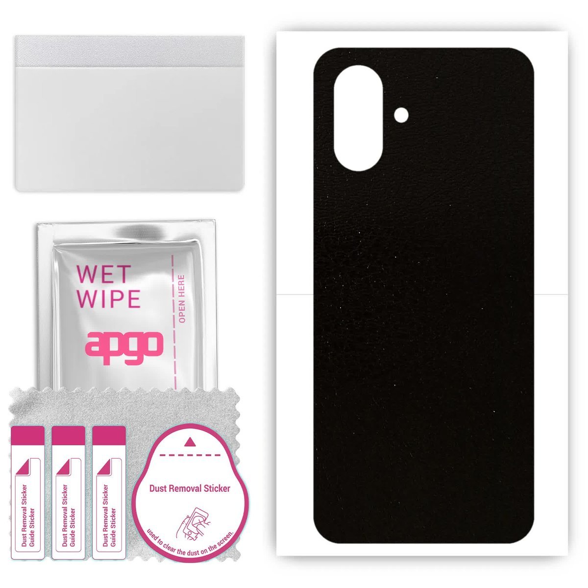 Folia naklejka skórka strukturalna na TYŁ do Apple iPhone 16 - Skóra Czarna - apgo SKINS