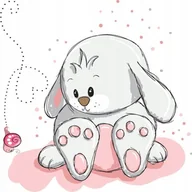 Naklejki na ścianę - Naklejki dla dzieci mat Króliczek na łączce 4, 100x100 cm - miniaturka - grafika 1