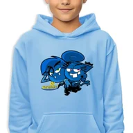 Bluzy dla dziewczynek - Bluza Dziecięca Z Kapturem Niebieska Pizza Cats Wiele Wzorów -128 Cm (7-8) - miniaturka - grafika 1