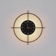 Lampy ścienne - Globo Kinkiet LED Sussy z zegarem, czarny, Ø 50 cm - miniaturka - grafika 1