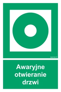 AC084 AWARYJNE OTWIERANIE DRZWI, PS - PŁYTA PCV 1MM FOTOLUMINESCENCYJNA; (500X750MM) - Systemy ekspozycyjne i znaki informacyjne - miniaturka - grafika 1