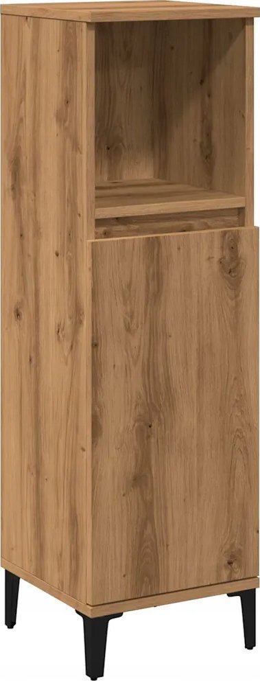 vidaXL Szafka łazienkowa, dąb artisan, 30x30x100 cm