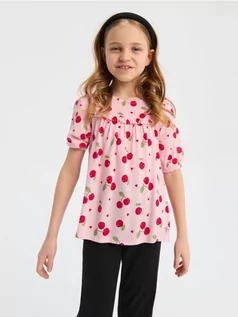 Koszulki dla dziewczynek - Sinsay - Bluzka - różowy - grafika 1