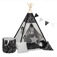 Namioty i tipi dla dzieci - Namiot dla dzieci, bawełniany, duży zestaw, pingwin, 110x160 cm - miniaturka - grafika 1