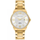 Zegarki męskie - Złoty męski zegarek na bransolecie PACIFIC SSMB-1108D-06 - miniaturka - grafika 1