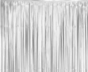 Kurtyna - zasłona na drzwi matowa srebrna - 100 x 200 cm - Sylwester - miniaturka - grafika 1