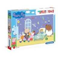 Puzzle - Clementoni Puzzle maxi 104 elementy. Supercolor. Świnka Peppa - miniaturka - grafika 1