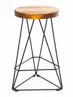 Taborety i hokery - Hoker barowy loft 64 cm- typ trójkąt -jasne drewno - miniaturka - grafika 1