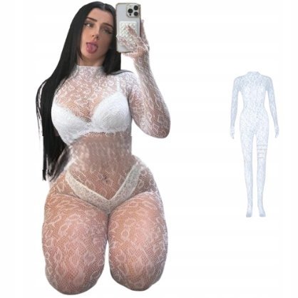Białe Bodystocking Seksowna Bielizna Erotyczna Damska Sexy Panterka
