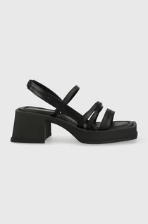 Sandały damskie - Vagabond sandały skórzane HENNIE kolor czarny - grafika 1
