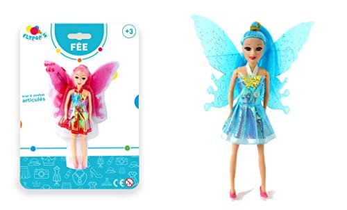 FLYPOP'S - Wróżka - Zabawka dla Dzieci - 070802LIN - Losowy Kolor - Plastik - Lalka - Lalka - Manekin - Ruchomy - 15 cm x 3 cm - Od 3 lat