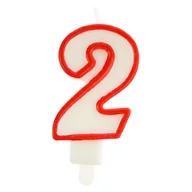 Urodziny dla dorosłych - Świeczka cyfra 2 czerwony - miniaturka - grafika 1