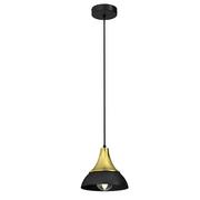 Lampy sufitowe - Luminex Nergis 3691 lampa wisząca zwis 1x60W E27 czarny/złoty - miniaturka - grafika 1