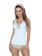 Koszulki i topy damskie - Damska koszulka bieliźniana dopasowana biała Eldar r.S - miniaturka - grafika 1