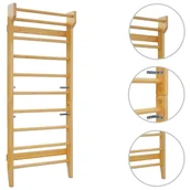 Wyposażenie sportowe i gimnastyczne - vidaXL Drabinka gimnastyczna, przyścienna, 80 x 15,8 x 195 cm, drewno vidaXL - miniaturka - grafika 1