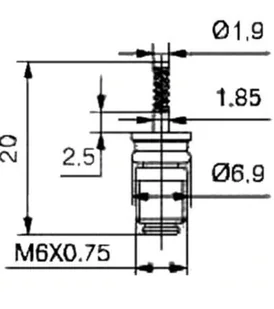 OPTIMA ZAWOREK SERWISOWY JRA M6 21,55 x 7,8 mm AC-217 - Akcesoria do klimatyzacji i ogrzewania - miniaturka - grafika 2