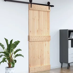 Drzwi przesuwne, 70x210 cm, lite drewno sosnowe 8720845854621 - Drzwi wewnętrzne - miniaturka - grafika 5