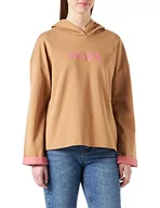 Bluzy damskie - BOSS Damska bluza z kapturem C_enjola, Średni beżowy260, M - miniaturka - grafika 1