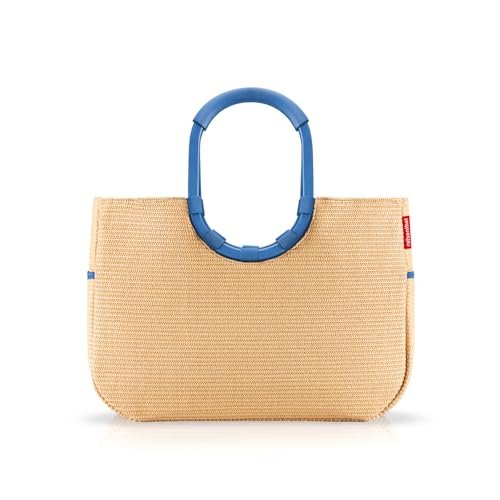 reisenthel Loopshopper L – solidna torba z praktycznymi przegródkami z butelek PET z recyklingu – uroczy i wodoodporny design złoty, Rafia niebieska, Jeden rozmiar, Sport