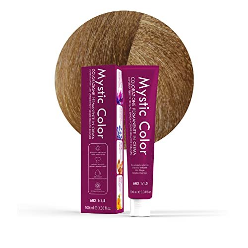 Mystic Color - Jasny blond tytoń 8,8 - farba do włosów - profesjonalna farba w kremowym długotrwała trwałość - z hydrolizowaną keratyną, olejkiem arganowym i nagietkiem - 100 ml
