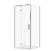 Kabiny prysznicowe - Kabina Prysznicowa Cersanit Larga 80X80X195 kwadratowa lewa transparentny brodzik Tako 4 cm Biały S601-345 - miniaturka - grafika 1