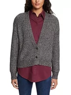 Swetry damskie - ESPRIT Damski kardigan z dzianiny, 023/Dark Grey 4, XL - miniaturka - grafika 1