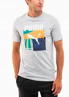 Koszulki męskie - PUMA koszulka męska sportowa t-shirt bluzka krótki rękaw logo roz. L - miniaturka - grafika 1