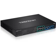 Pozostałe akcesoria sieciowe - Trendnet TPE-3012LS łącza sieciowe Zarządzany Gigabit Ethernet (10/100/1000) Obsługa PoE 1U Czarny - miniaturka - grafika 1