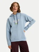 Bluzy damskie - Roxy Bluza Surf Stoked Brushed Art ERJFT05020 Błękitny Regular Fit - miniaturka - grafika 1