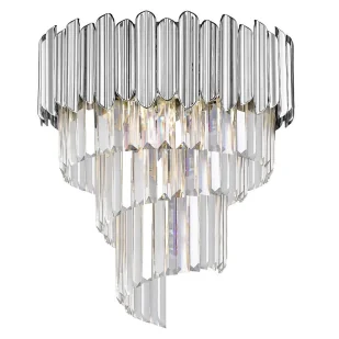 Sufitowa lampa glamour Gladius srebrna kryształowa do salonu - Lampy sufitowe - miniaturka - grafika 1